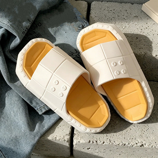 Summer Plaid Building Block Slides