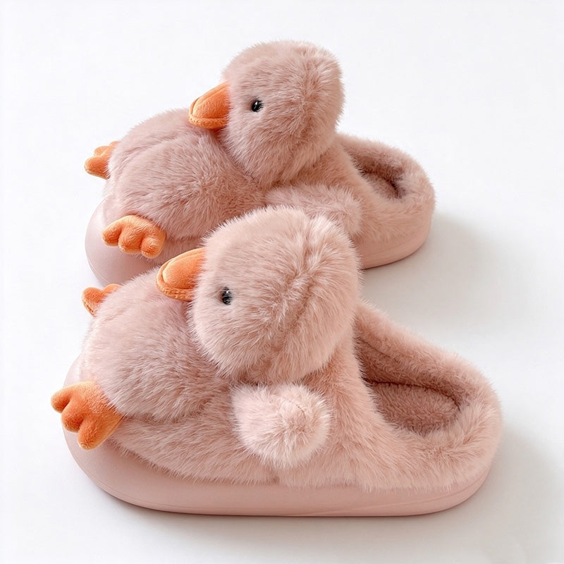 Winter Cute Yellow Duck Slippers Aesthetic Warm Plush House Shoes