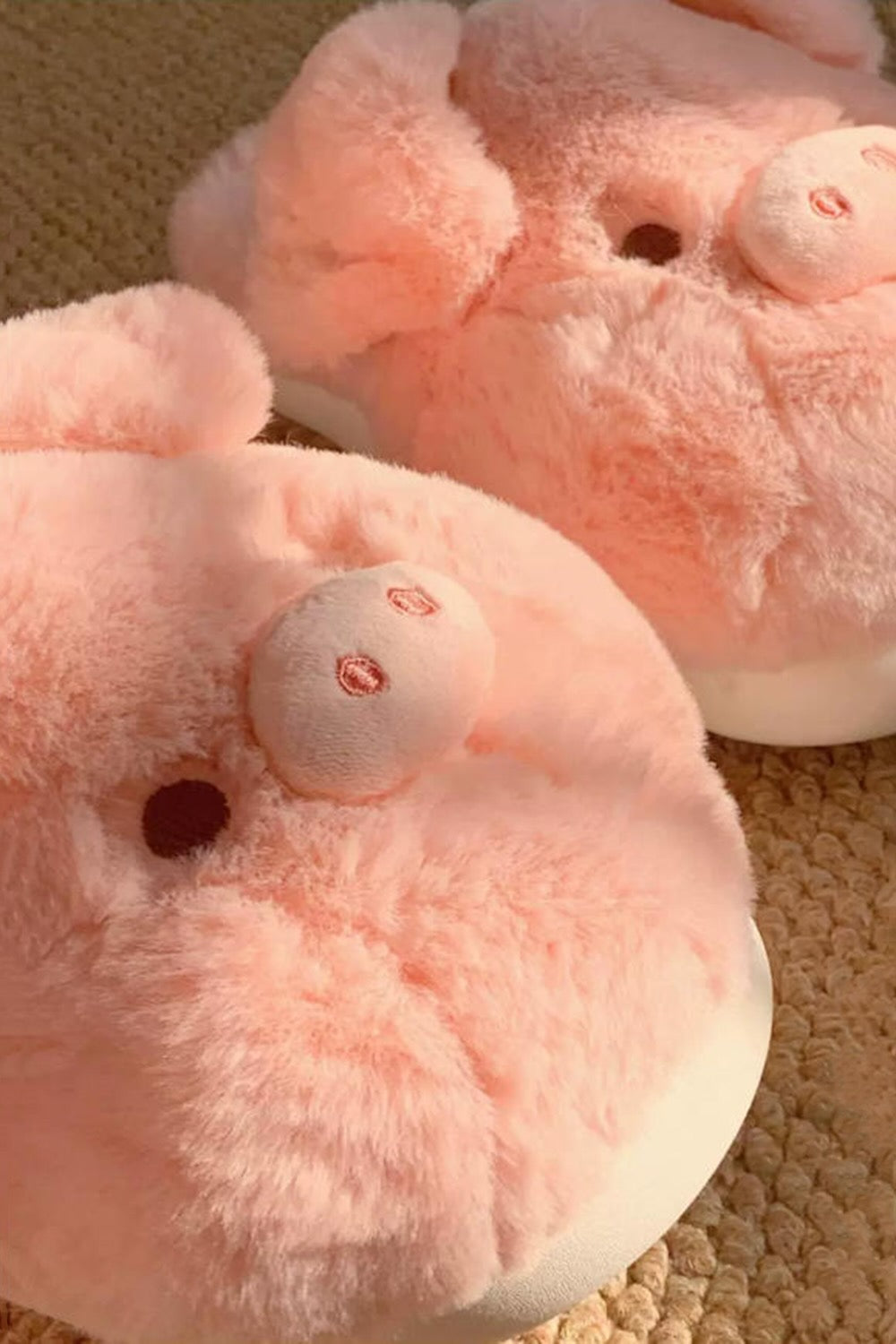 Winter Cute Pink Pig Slippers Aesthetic Warm Plush House Shoes