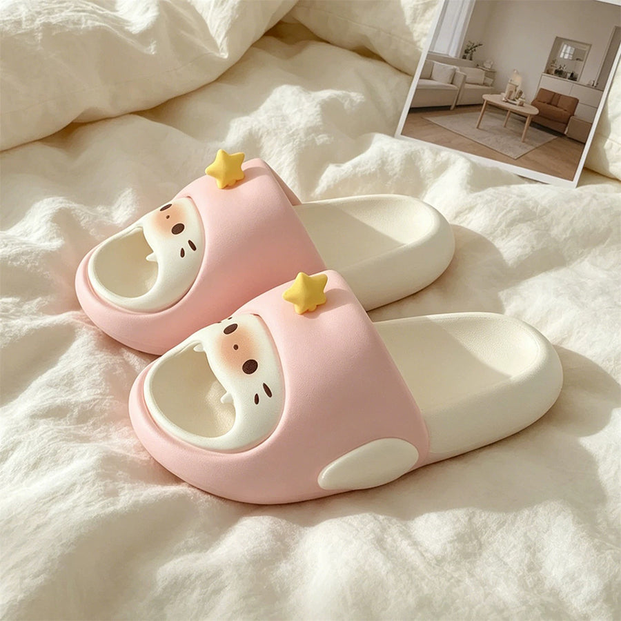 Summer Slightly Low Arch Cute Cartoon 3D Star Cat Slides