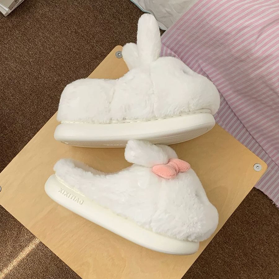 Autumn/Winter Cute Bowknot Rabbit Slippers