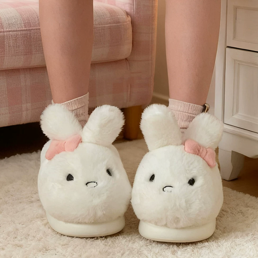 Autumn/Winter Cute Bowknot Rabbit Slippers