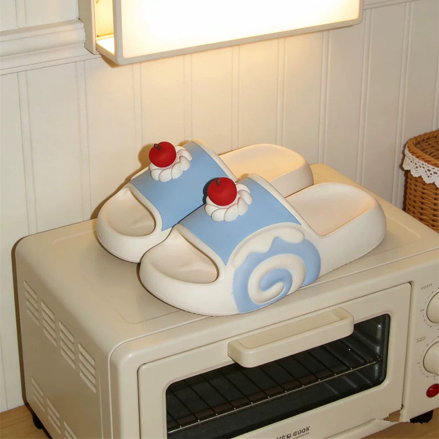 Summer Slightly Low Arch Cute Cartoon Cherry Bread Slides