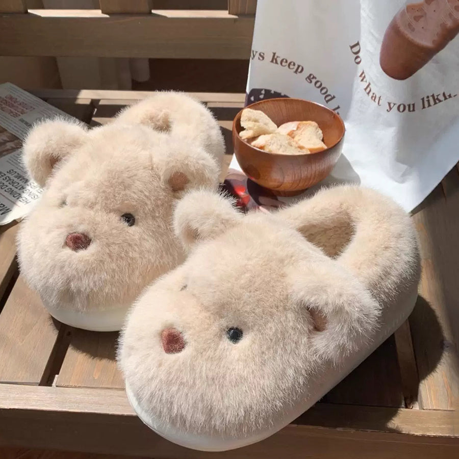 Autumn/Winter Cute Cartoon Bear Slippers
