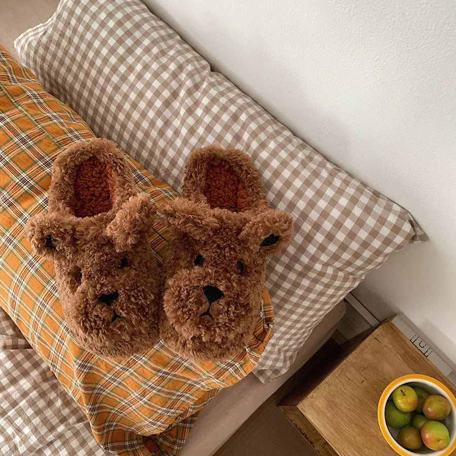 Autumn/Winter Cute Teddy Dog Slippers For Women