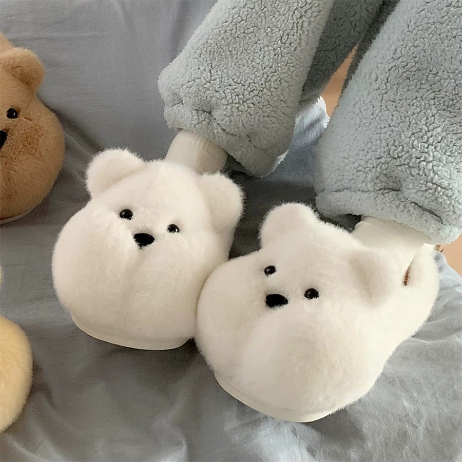 Autumn/Winter Cute Cartoon Chubby Bear Slippers