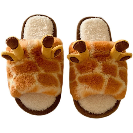 Autumn/Winter Cute Cartoon Giraffe Slippers For Women