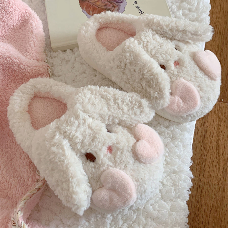 Autumn/Winter Cute Cartoon Heart Rabbit Slippers