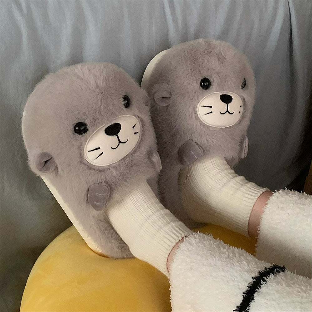 Autumn/Winter Cute Cartoon Seal Slippers