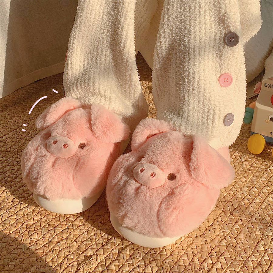 Autumn/Winter Cute Pink Pig Slippers