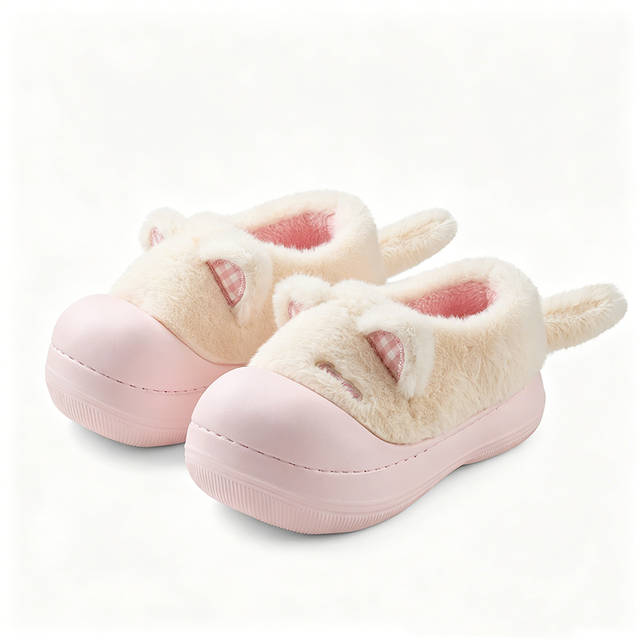Autumn/Winter Cute Cartoon Closed-back Cat Clogs