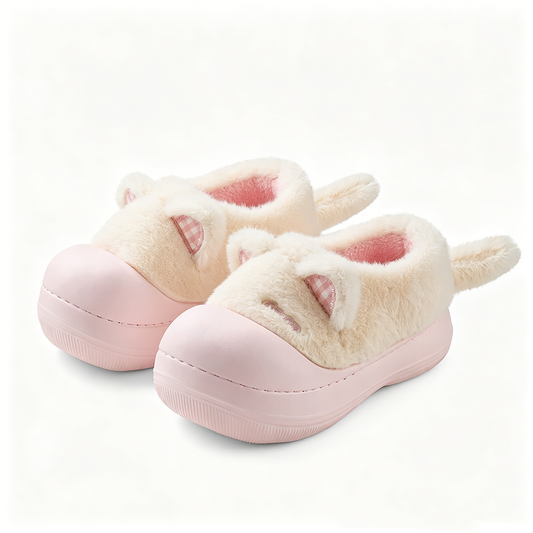 Autumn/Winter Cute Cartoon Closed-back Cat Clogs