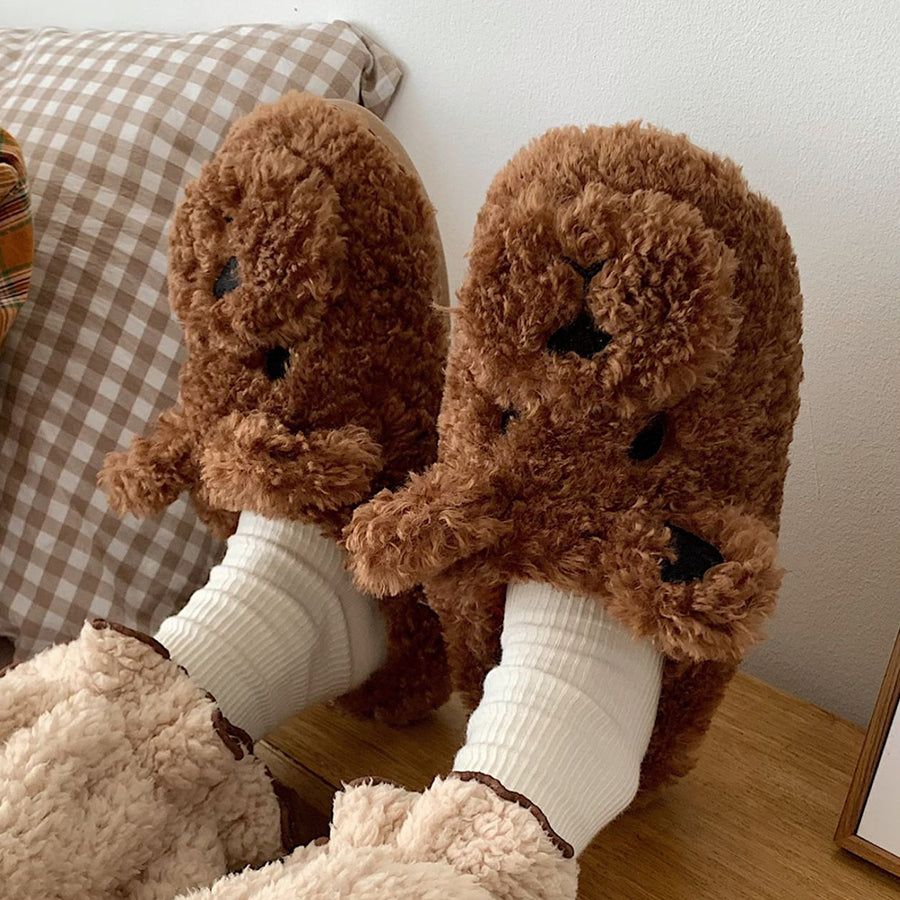 Autumn/Winter Cute Teddy Dog Slippers For Women