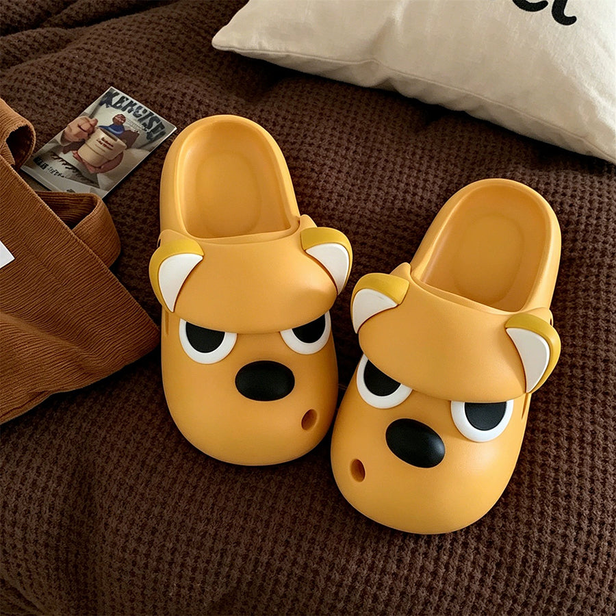 Summer Slightly Low Arch Cute Cartoon Angry Little Dog Clogs