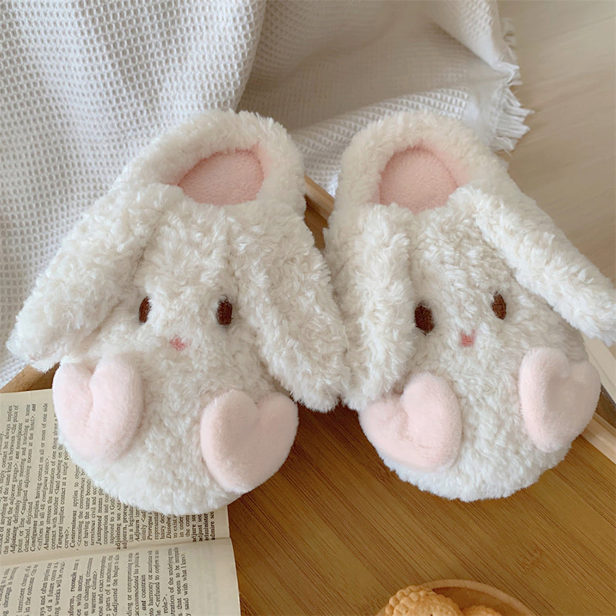 Autumn/Winter Cute Cartoon Heart Rabbit Slippers