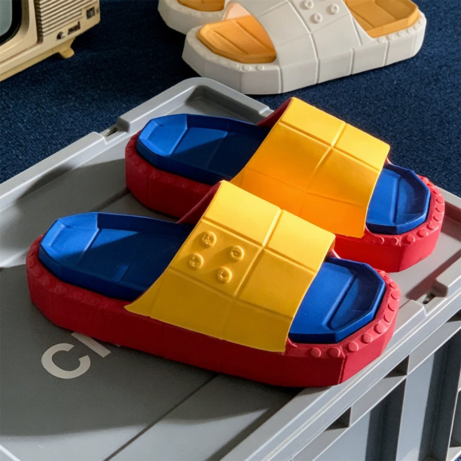 Summer Plaid‌ Building Block Slides