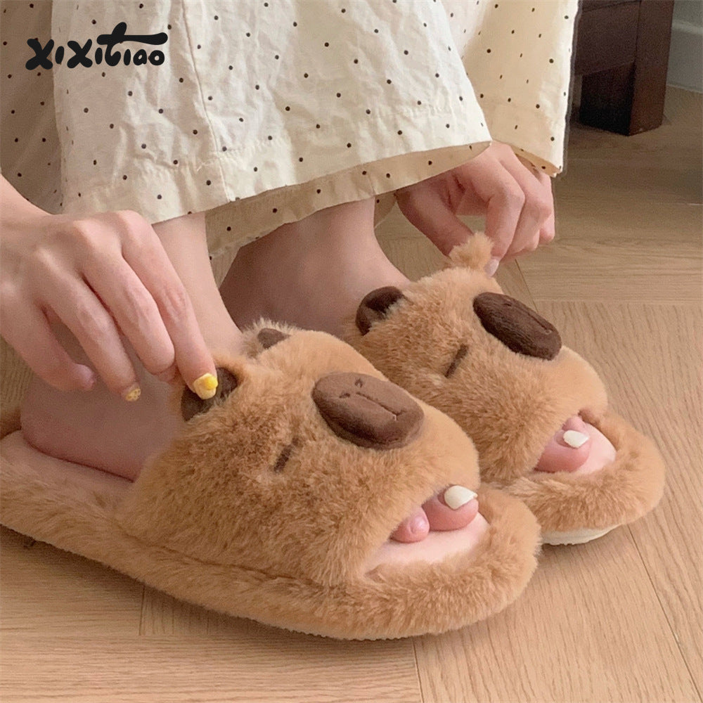 Autumn/Winter Cute Capybara Slippers