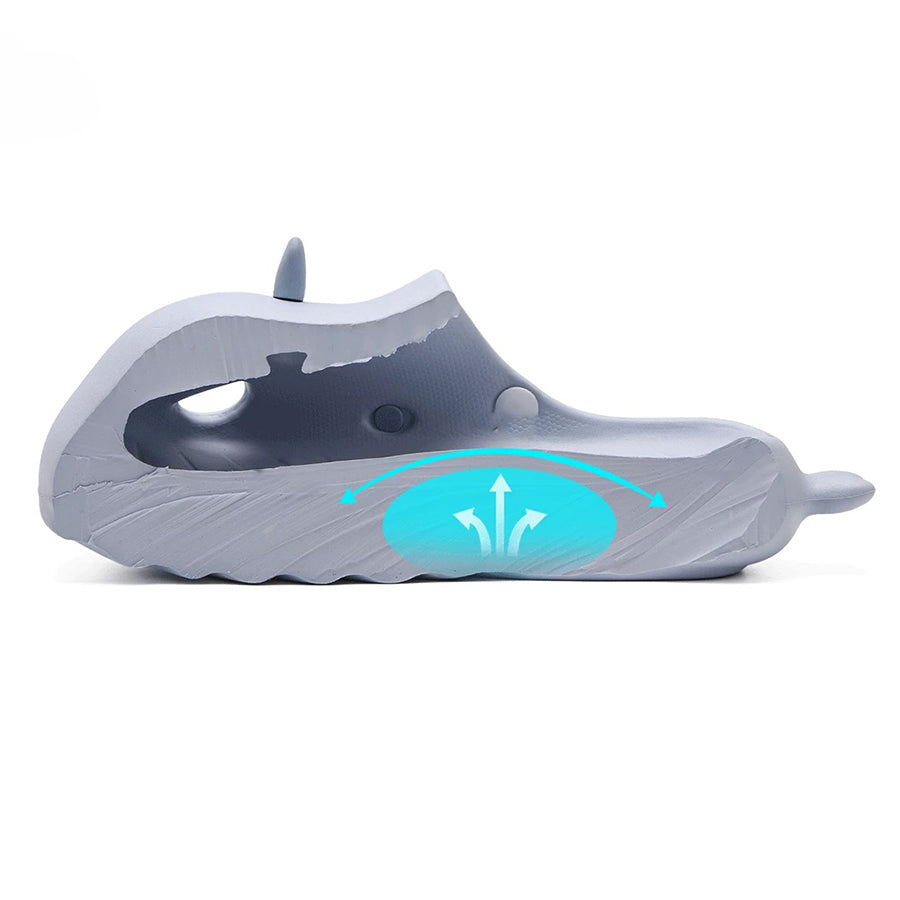 Summer Slightly Low Arch Cute Cartoon Shark Clogs