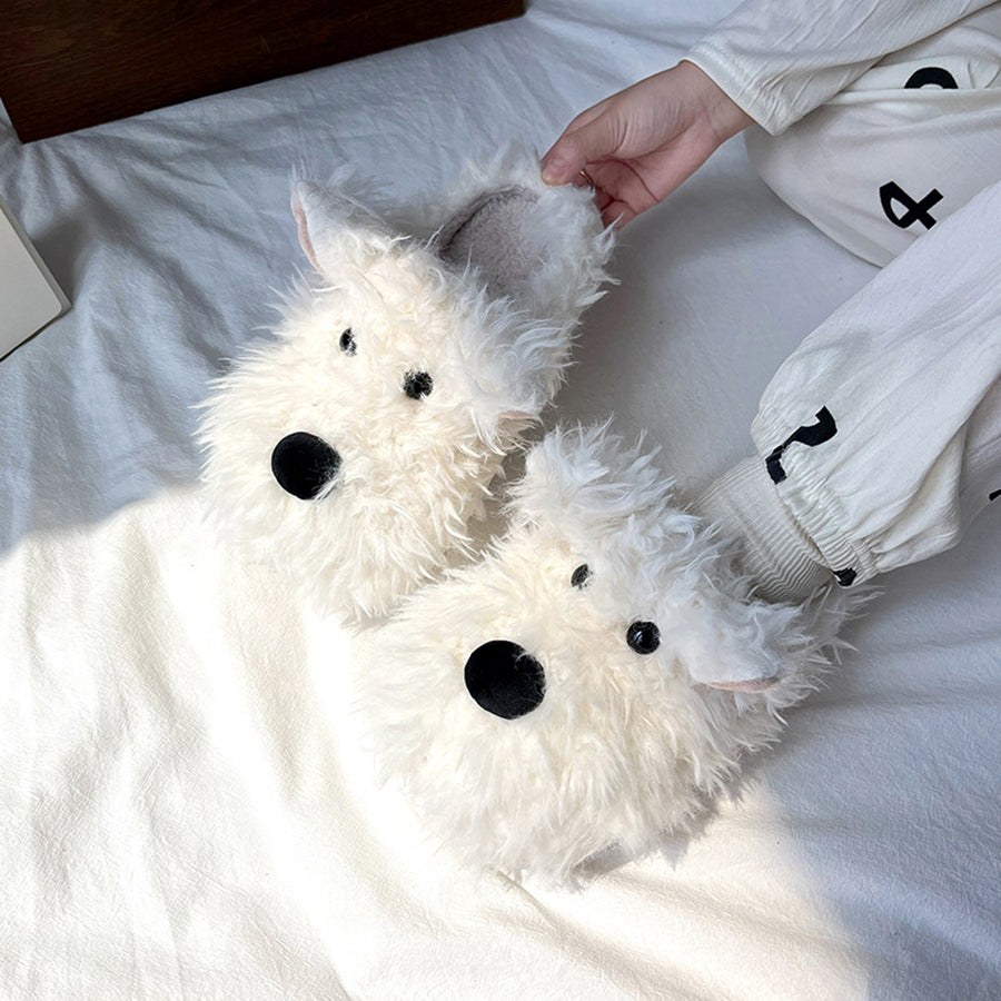 Autumn/Winter Cute Cartoon Scruffy Westie Dog Slippers