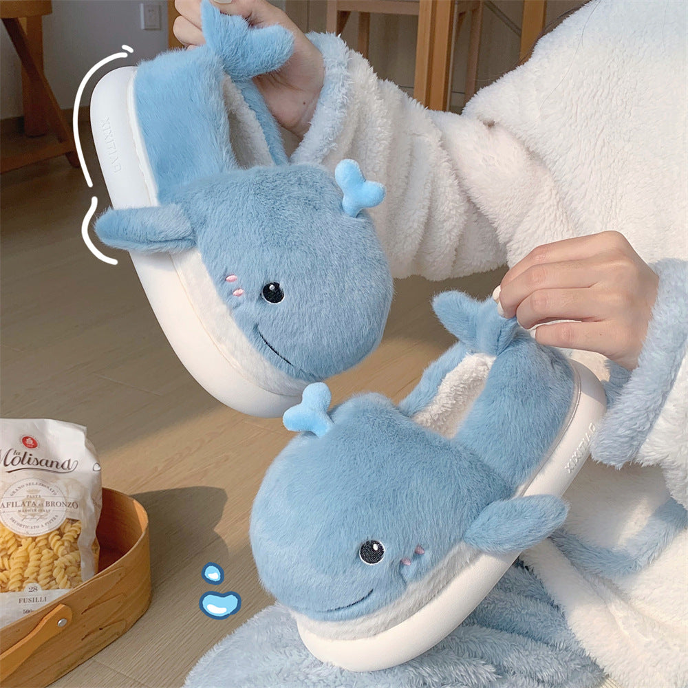 Autumn/Winter Cute Little Whale Slippers For Women
