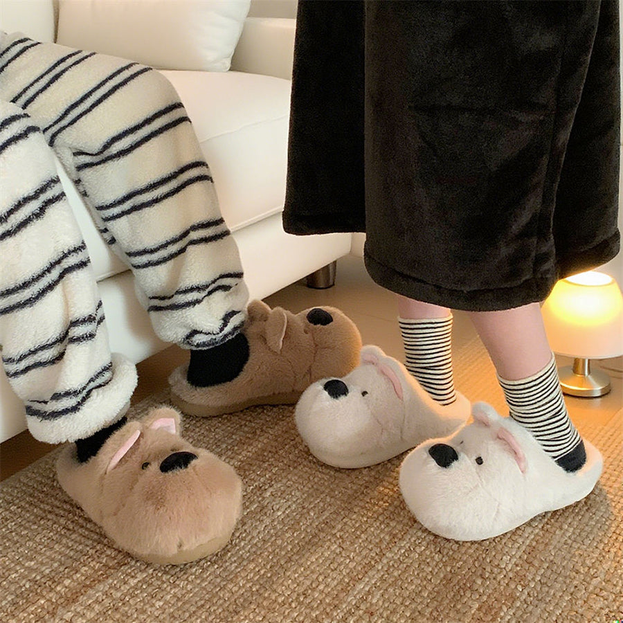 Autumn/Winter Cute West Highland White Terrier Dog Slippers For Women