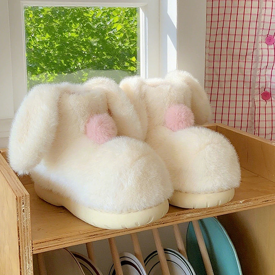 Autumn/Winter Cute Cartoon Bunny Ears Slippers Boots