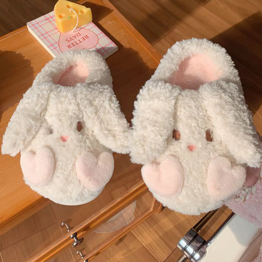 Autumn/Winter Cute Cartoon Heart Rabbit Slippers