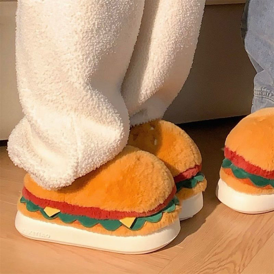 Autumn/Winter Cute Cartoon Hamburger Slippers