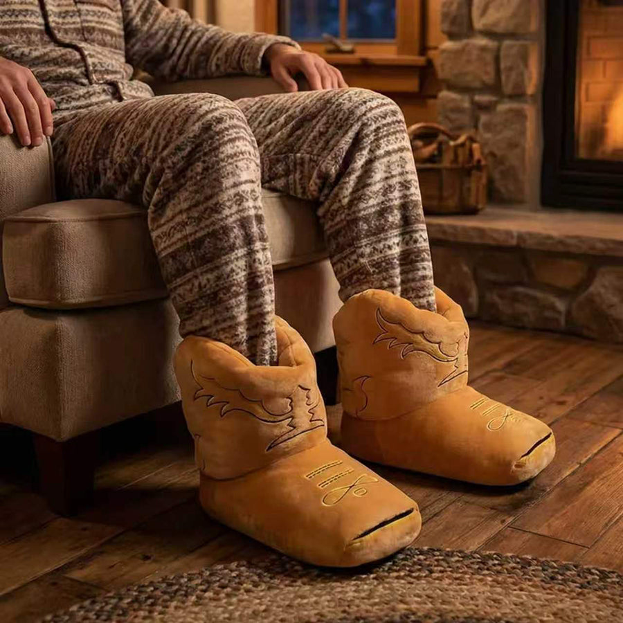 Autumn/Winter Western Cowboy Boot Slippers