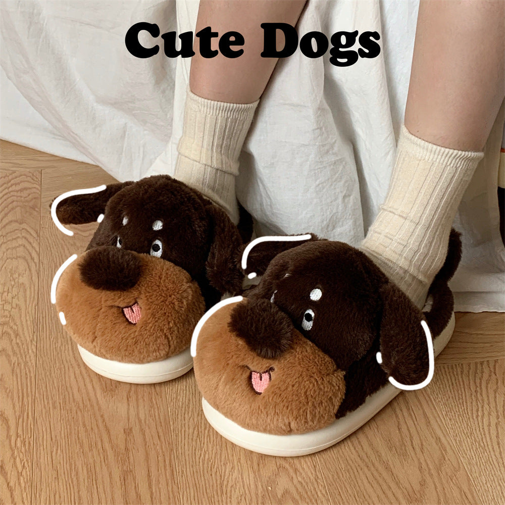 Autumn/Winter Cute Cartoon Dog Slippers