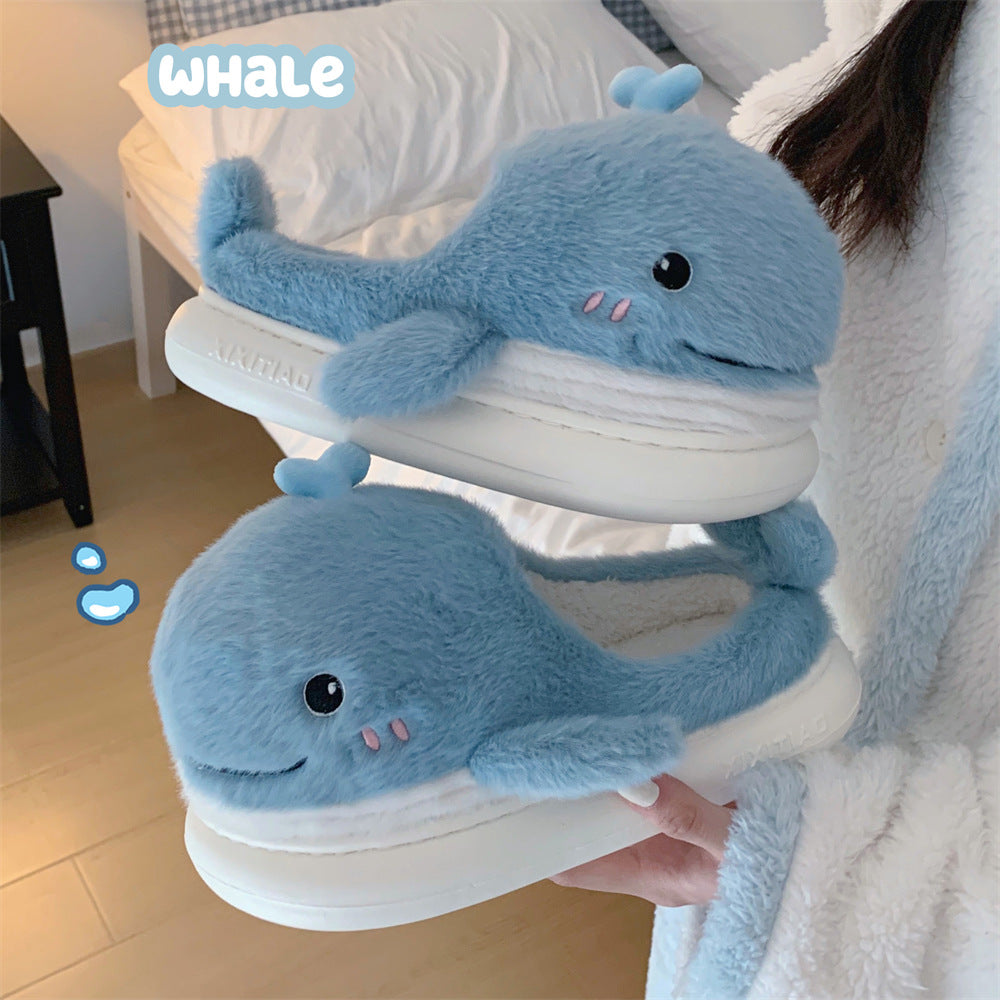 Autumn/Winter Cute Little Whale Slippers For Women