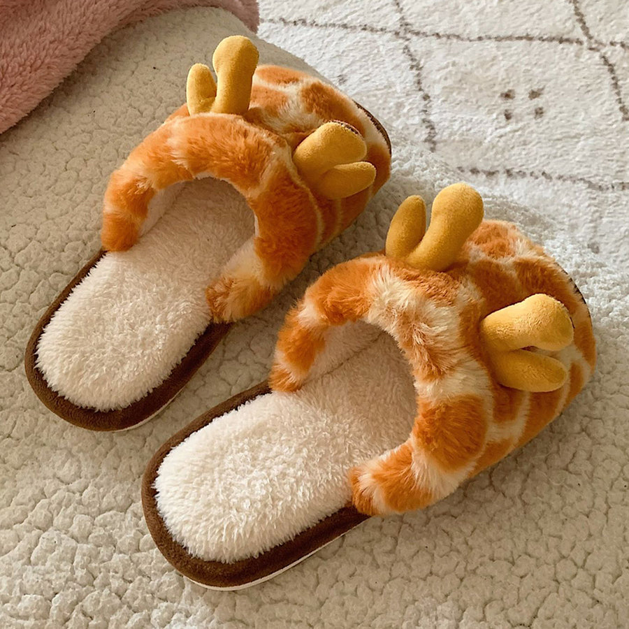 Autumn/Winter Cute Cartoon Giraffe Slippers For Women