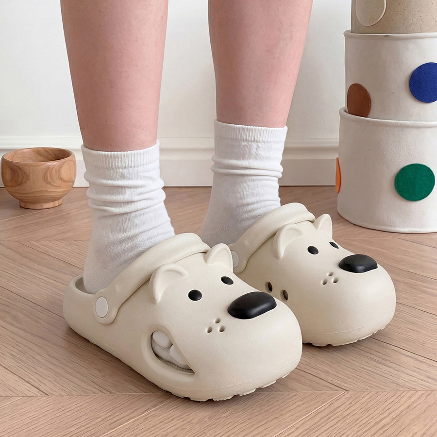 Summer Cute Cartoon West Highland White Terrier Dog Clogs