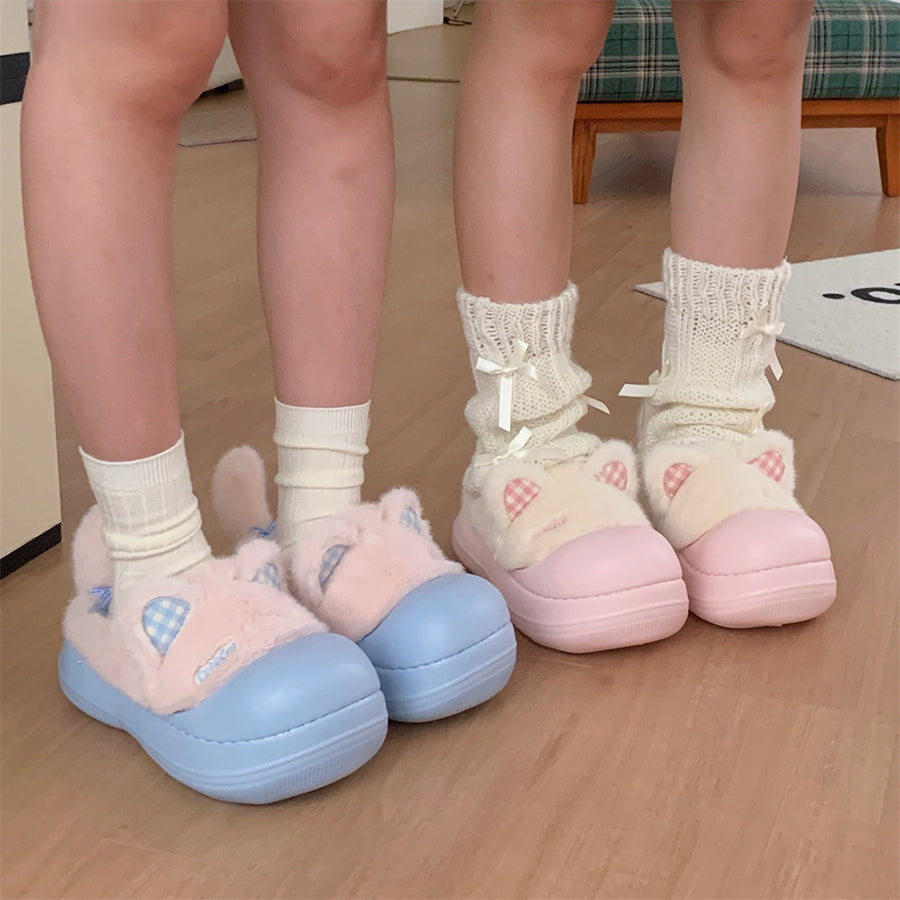 Autumn/Winter Cute Cartoon Closed-back Cat Clogs