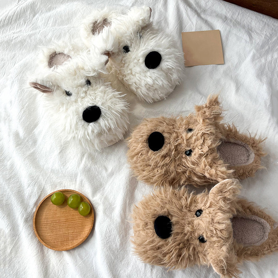 Autumn/Winter Cute Cartoon Scruffy Westie Dog Slippers