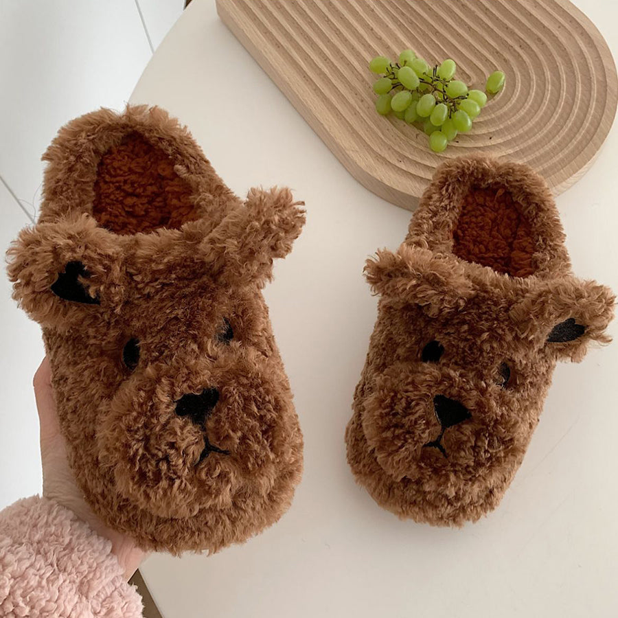 Autumn/Winter Cute Teddy Dog Slippers For Women
