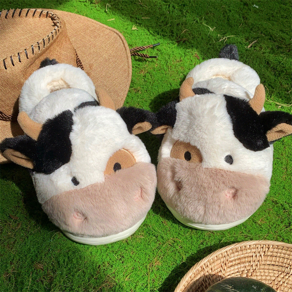Autumn/Winter Cute Cartoon Cow Slippers