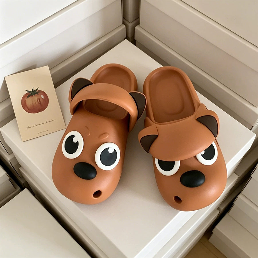 Summer Slightly Low Arch Cute Cartoon Angry Little Dog Clogs