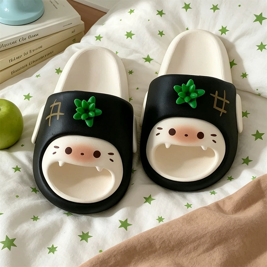Summer Slightly Low Arch Cute Cartoon Pineapple Cat Slides