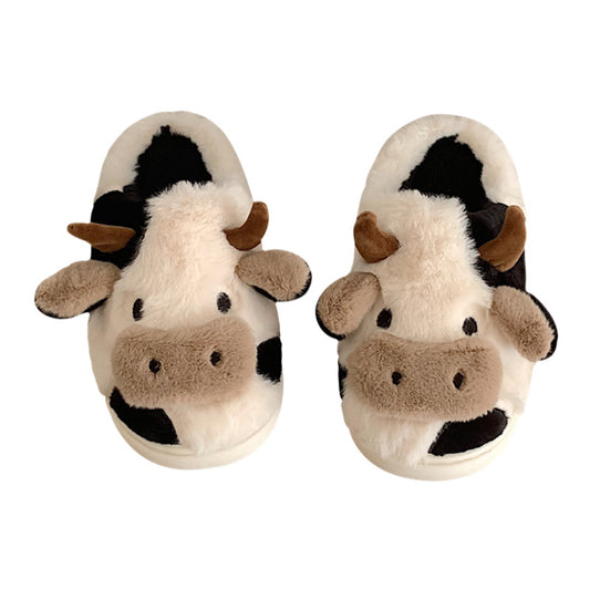 Autumn/Winter Cute Cartoon Cow Slippers For Women