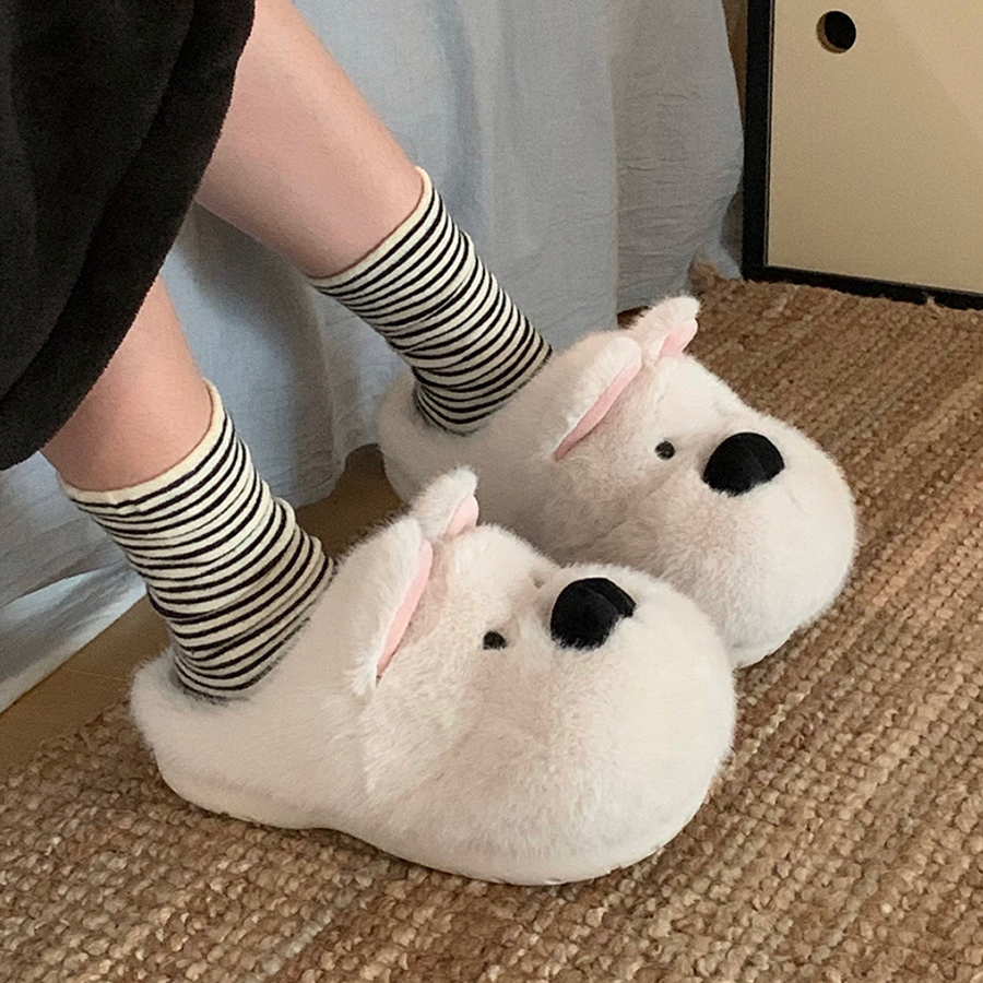 Autumn/Winter Cute West Highland White Terrier Dog Slippers For Women