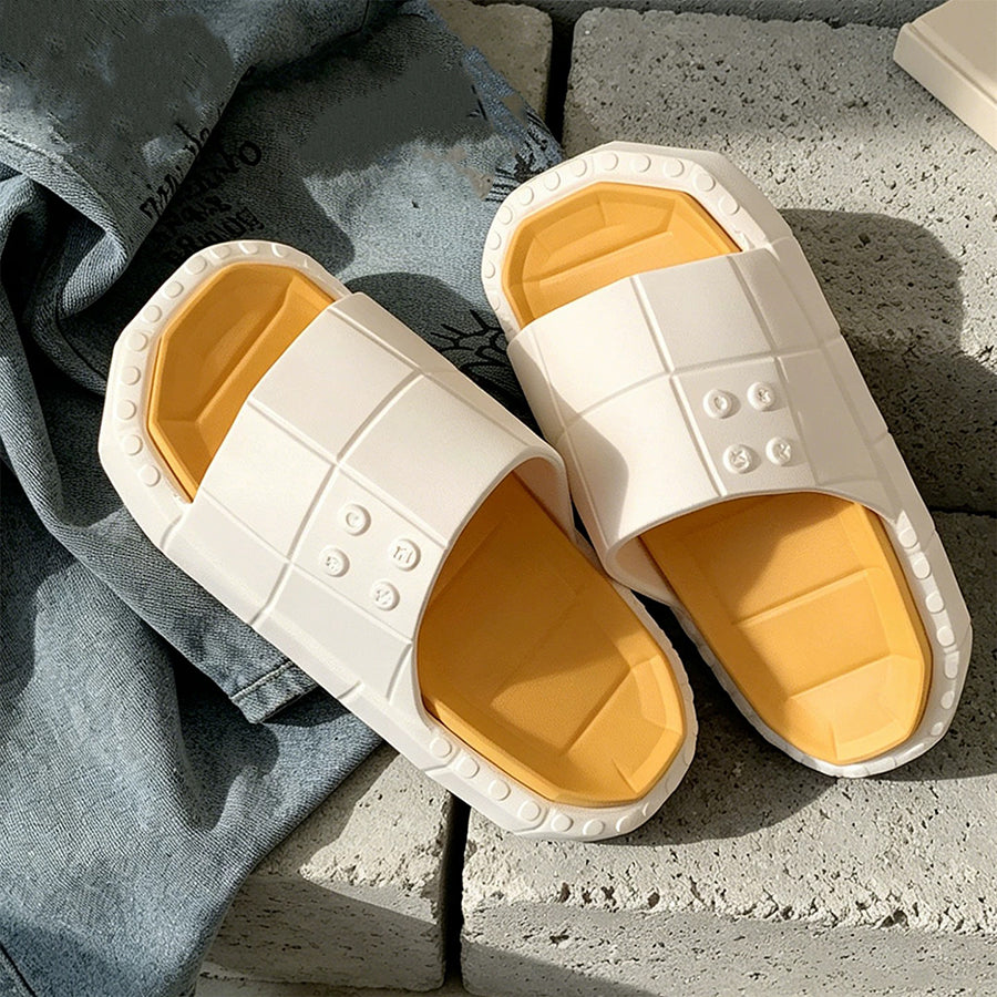 Summer Plaid‌ Building Block Slides