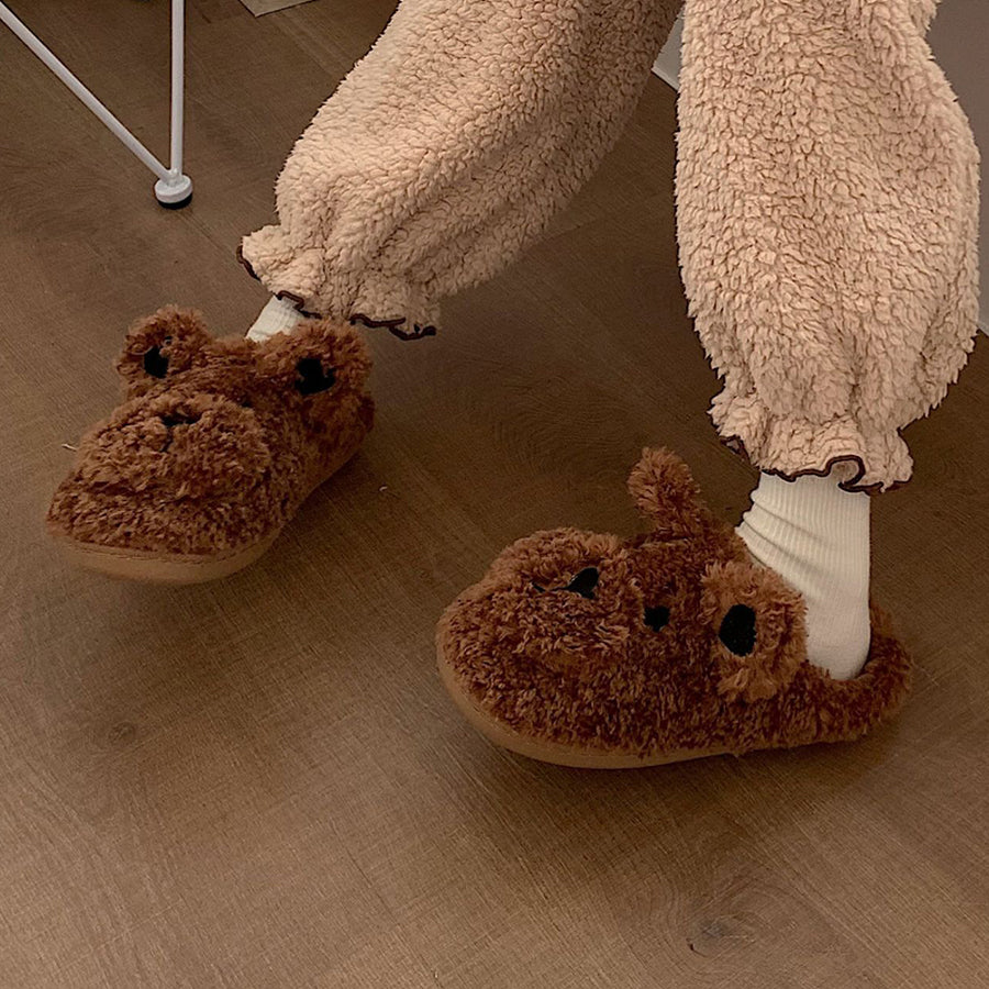 Autumn/Winter Cute Teddy Dog Slippers For Women