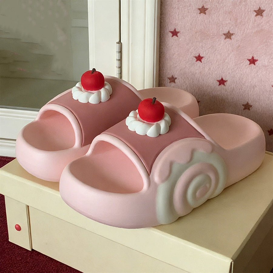 Summer Slightly Low Arch Cute Cartoon Cherry Bread Slides