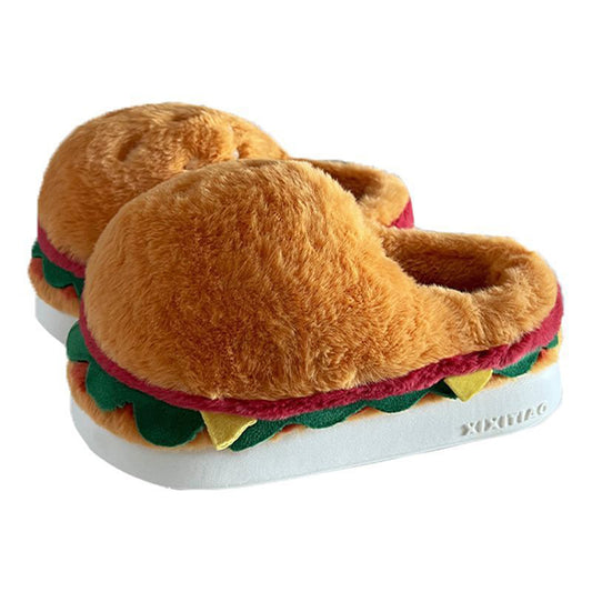 Autumn/Winter Cute Cartoon Hamburger Slippers