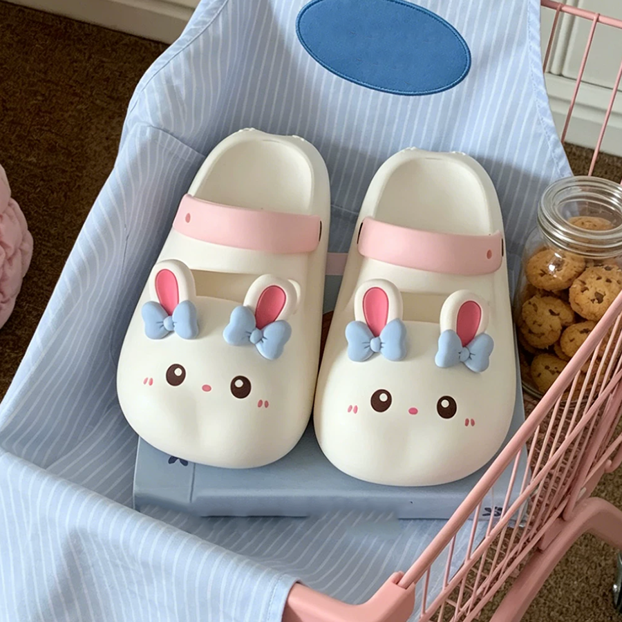 Summer Slightly Low Arch Cute Cartoon Little Rabbit Lolita Mary Jane Slides