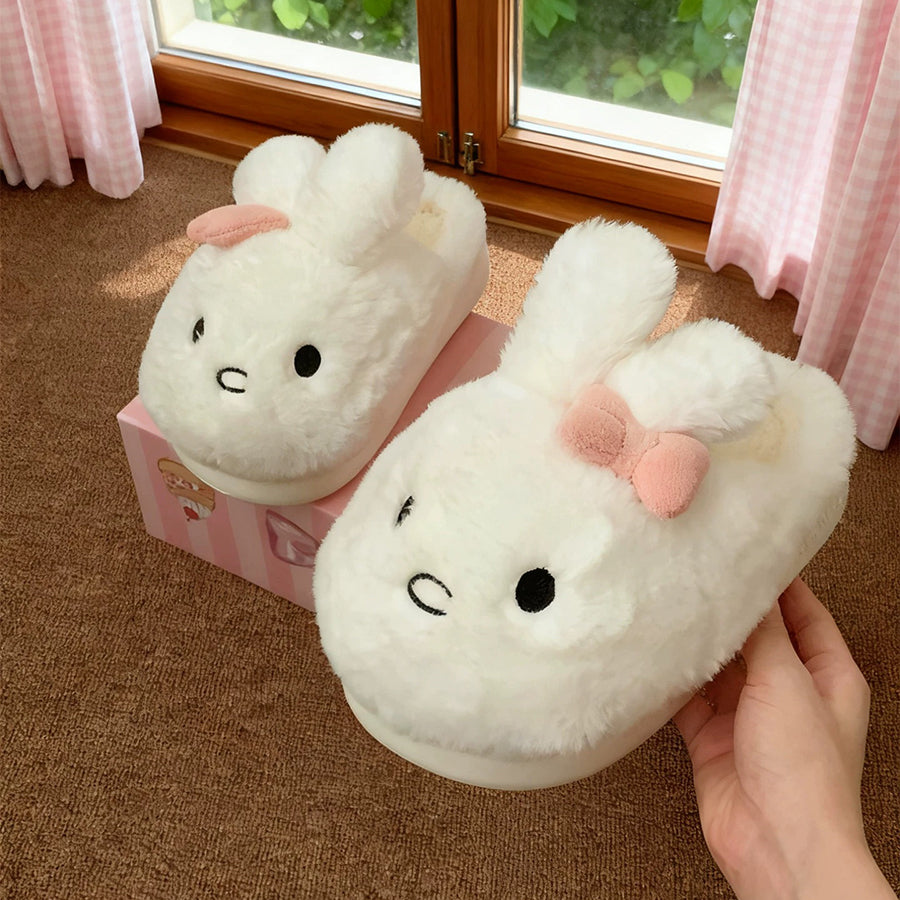 Autumn/Winter Cute Bowknot Rabbit Slippers