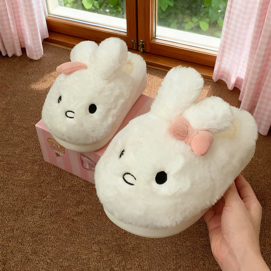 Autumn/Winter Cute Bowknot Rabbit Slippers