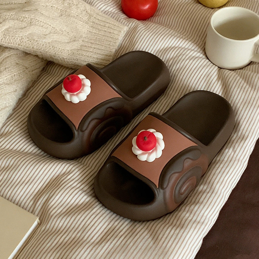Summer Slightly Low Arch Cute Cartoon Cherry Bread Slides