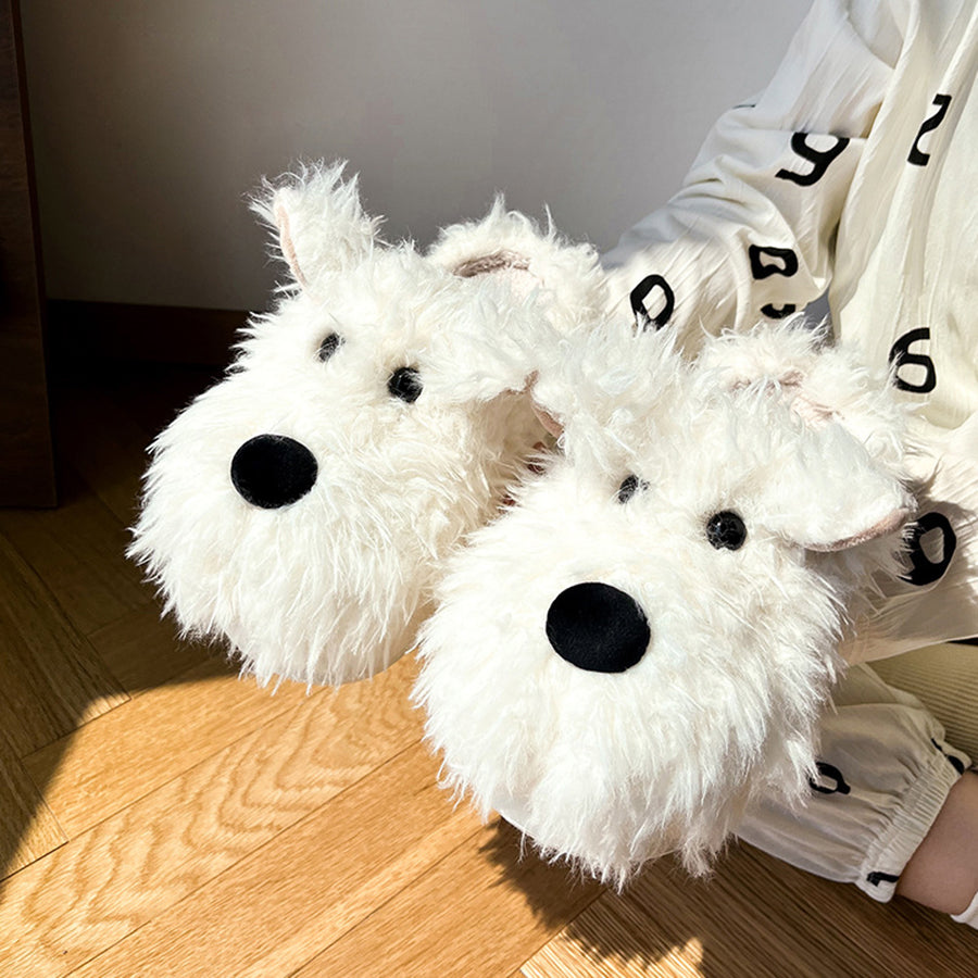 Autumn/Winter Cute Cartoon Scruffy Westie Dog Slippers